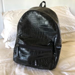 Faux leather backpack